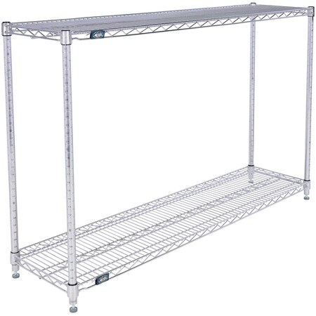 Nexel 2 Shelf, Chrome Wire Shelving Unit, Starter, 54inW x 18inD x 34inH B3124321